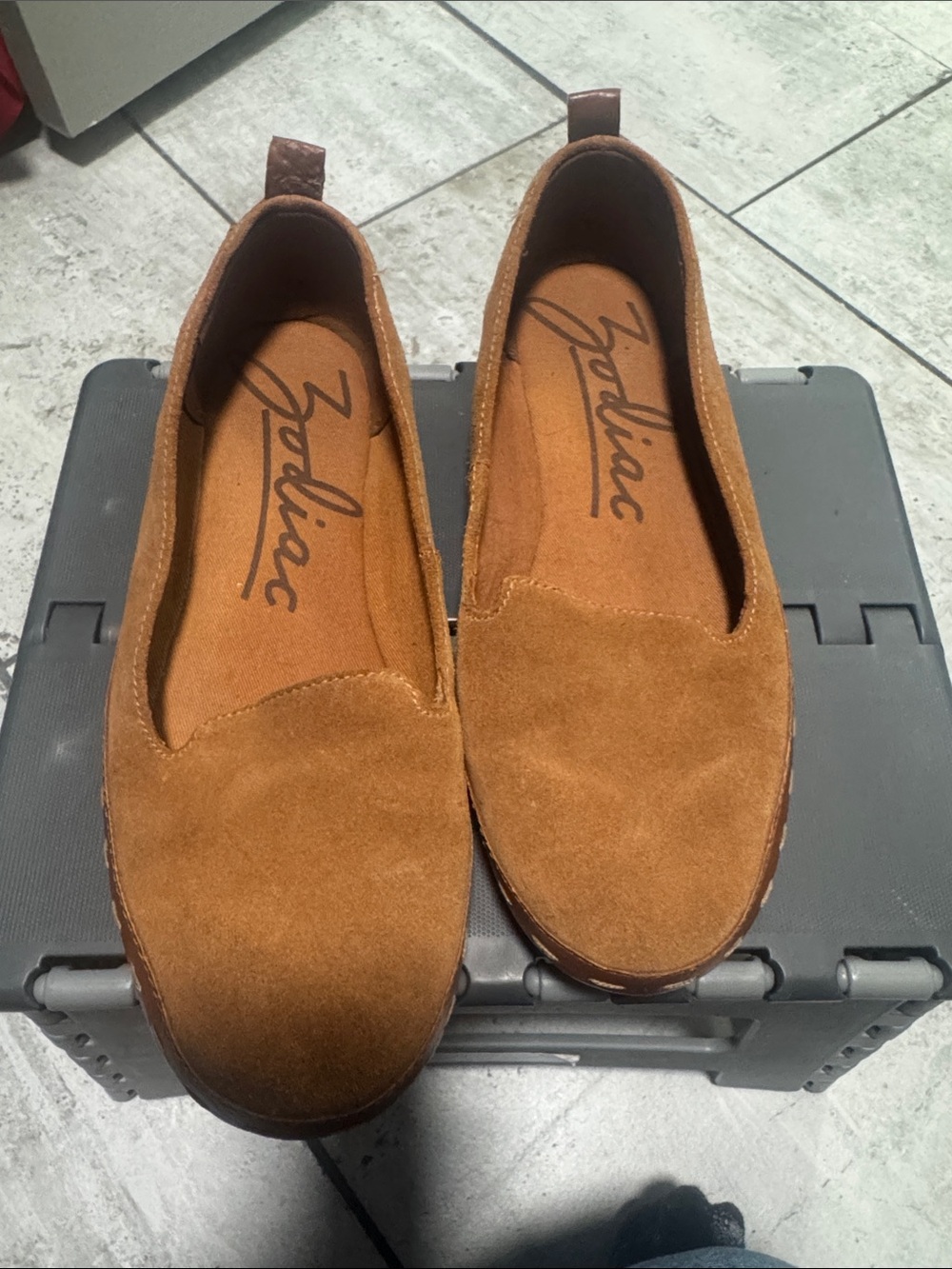 Zodiac Tan Suede Slip-On Loafers